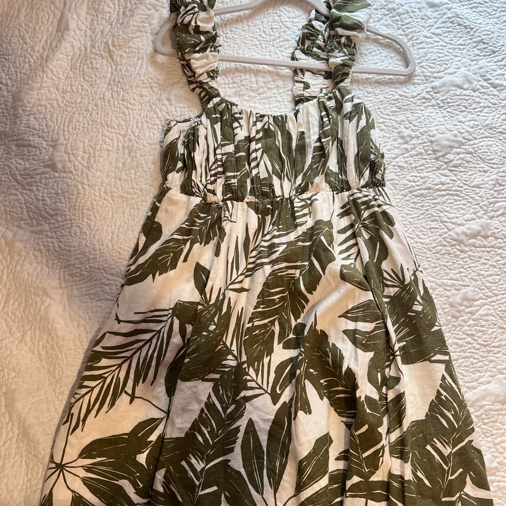 Tropical Leaf Print Dress